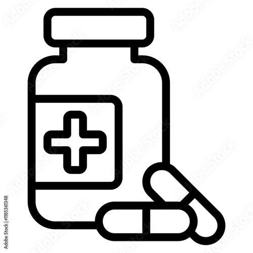 Pills and Medicine Bottle Icon