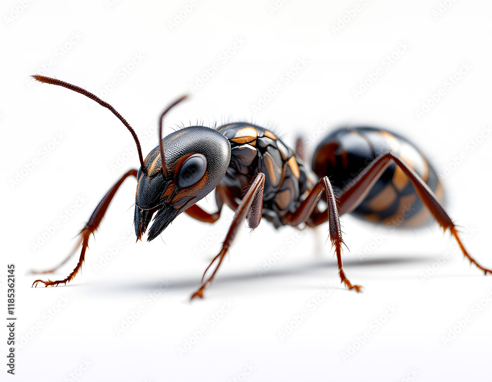 Ant Macro: Striking Black and Gold Insect, Detailed Close-up Ant Macro: Striking Black and Gold Insect, Detailed Close-up