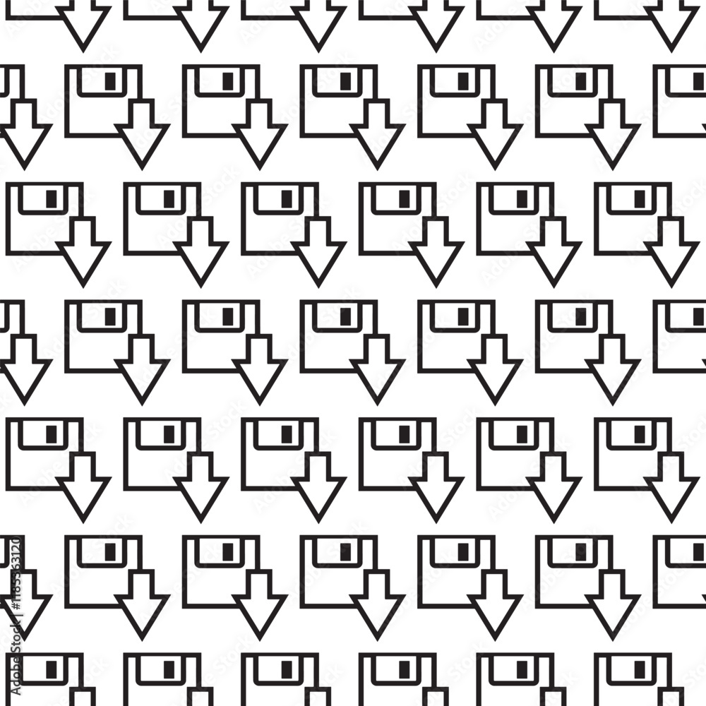 Seamless Black and White Pattern with Geometric Repeating Shapes for Modern Design Seamless Black and White Pattern with Geometric Repeating Shapes for Modern Design
