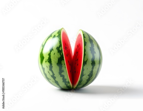 Juicy Watermelon Halves: A Vibrant Summer Still Life photo