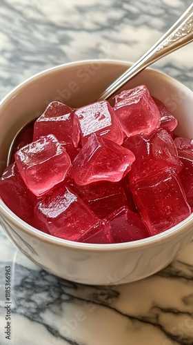 Red Jewel-Toned Candies in a Bowl photo