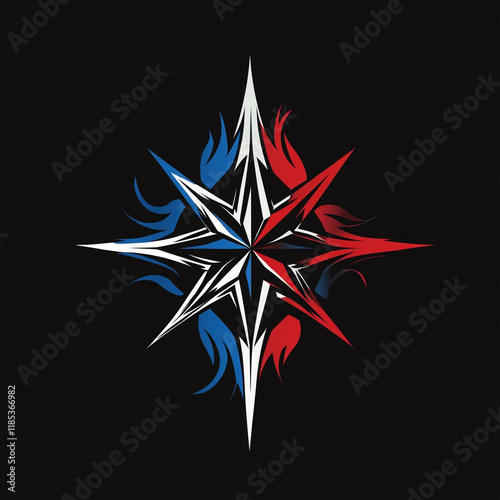 Tribal Compass illustration sports team logo photo