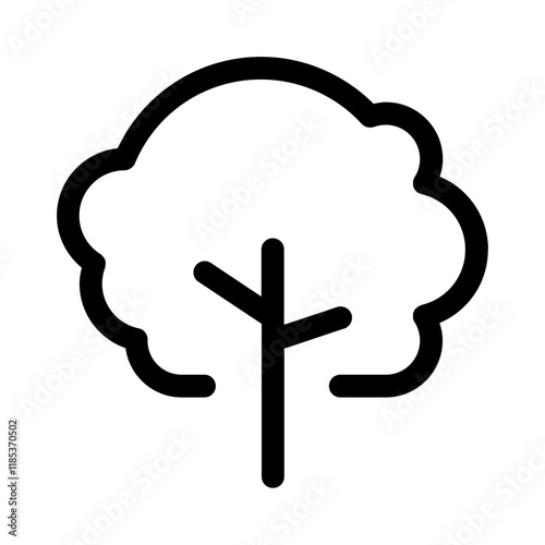 beech tree icon with line style, perfect for user interface projects