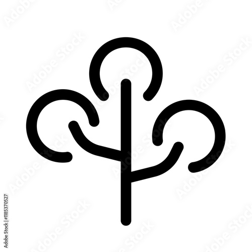 black locust tree icon with line style, perfect for user interface projects