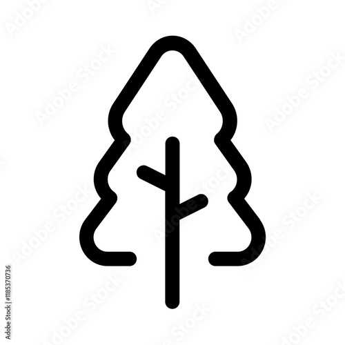 picea pungens tree icon with line style, perfect for user interface projects
