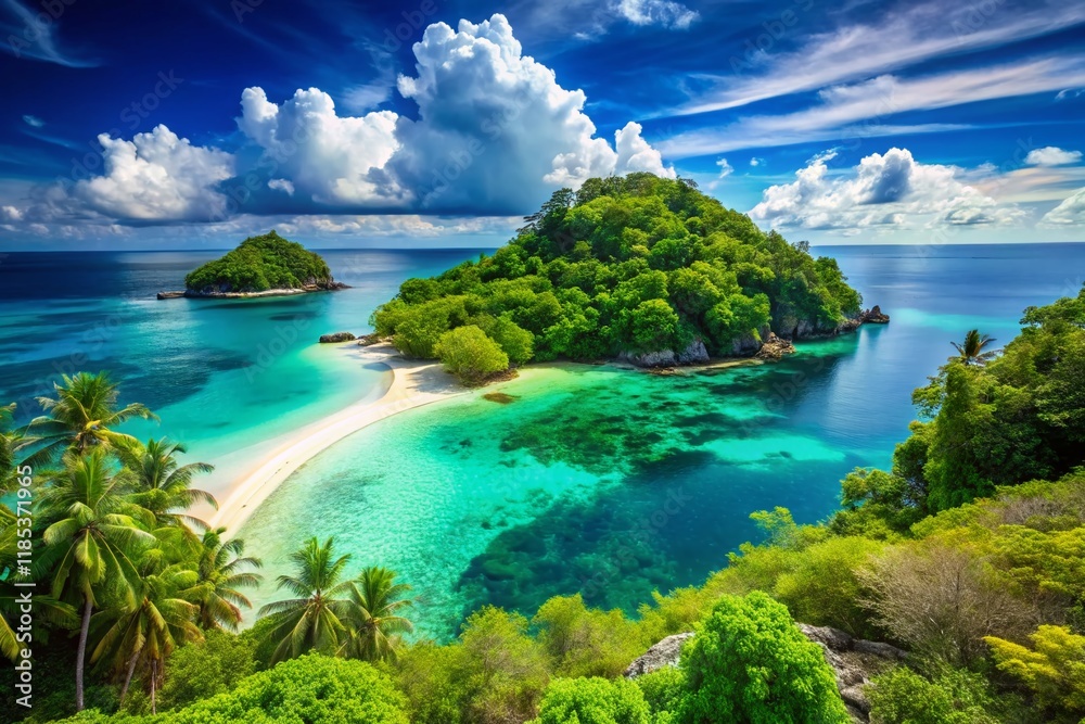Secluded Tropical Island Getaway: Azure Waters, White Sand Beach Paradise Secluded Tropical Island Getaway: Azure Waters, White Sand Beach Paradise