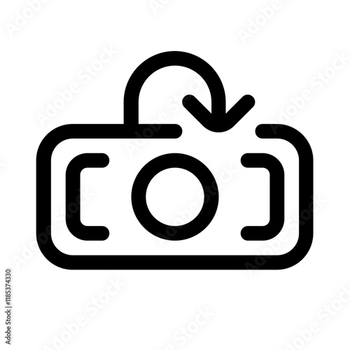 financial income icon with line style, perfect for user interface projects photo