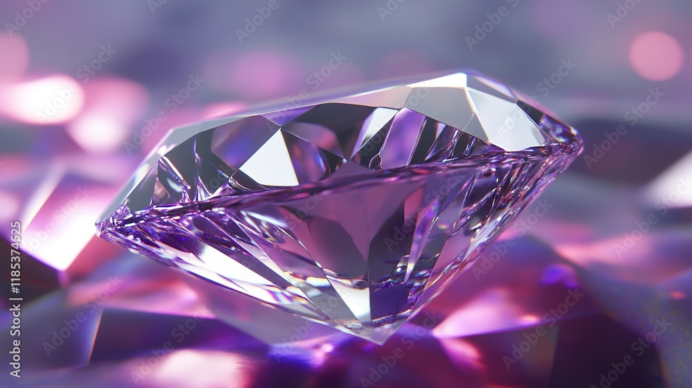 Dazzling Purple Diamond: A Close-Up View of Brilliance Dazzling Purple Diamond: A Close-Up View of Brilliance