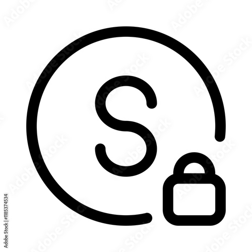 money locked icon with line style, perfect for user interface projects