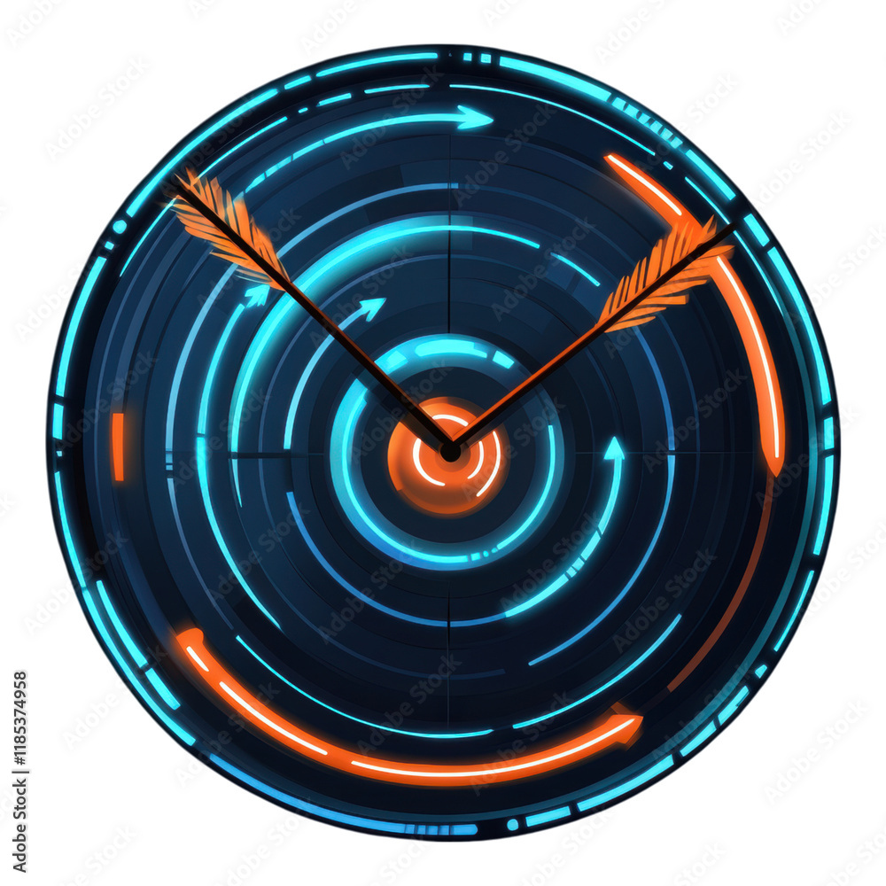 Stylized black target icon with arrows striking the bullseye, ideal for applications in gaming, sports, and goal-setting visuals Stylized black target icon with arrows striking the bullseye, ideal for applications in gaming, sports, and goal-setting visuals
