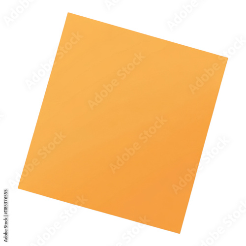 Orange sticky note graphic, editable design, transparent background, ideal for reminders, annotations, and creative projects.