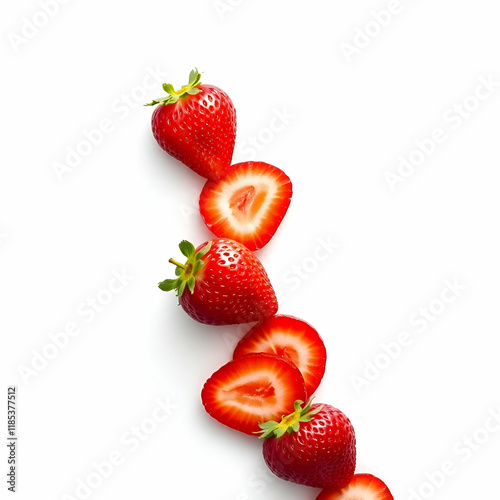 strawberries isolated on white background