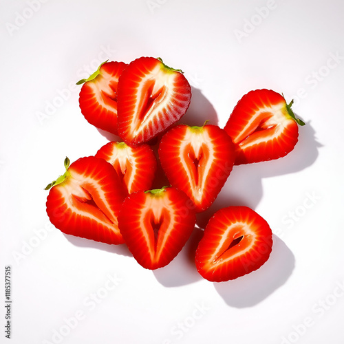 strawberries on white