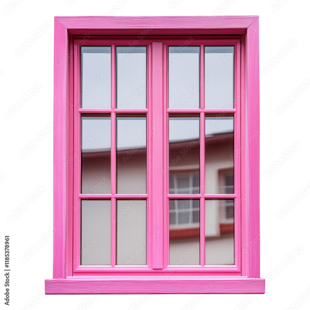 Obraz premium Clear pink glass window, minimalistic design, transparent backdrop, perfect for modern decor or digital projects.