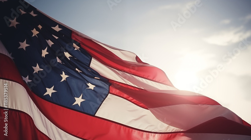 Textured Vintage American Flag with Dramatic Lighting