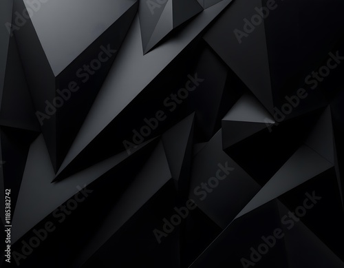 Abstract Black Geometric Polygons: A Dramatic, Dark Artwork