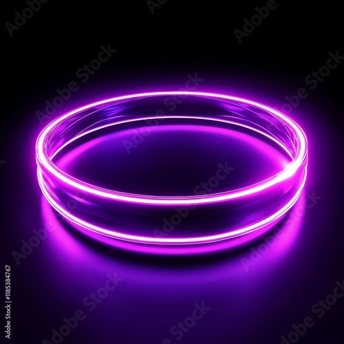 Neon Ring Purple Glowing Ci...