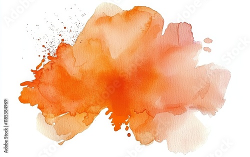 Abstract Orange Watercolor ...