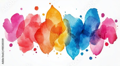 Colorful Watercolor Stains,...