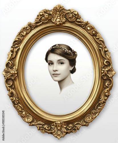 Elegant Portrait, Gilded Ov...