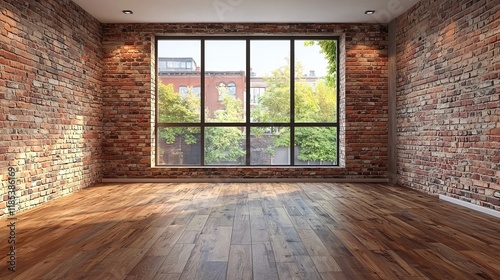 Empty Loft Brick Walls, Woo...