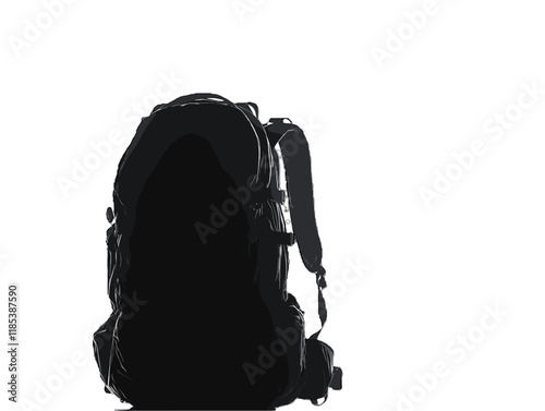 Black backpack designed for hiking and travel with adjustable straps for comfort and utility at outdoor locations
