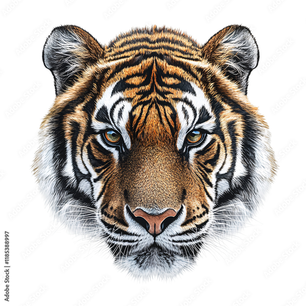 Obraz premium Tiger head isolated isolated on transparent background
