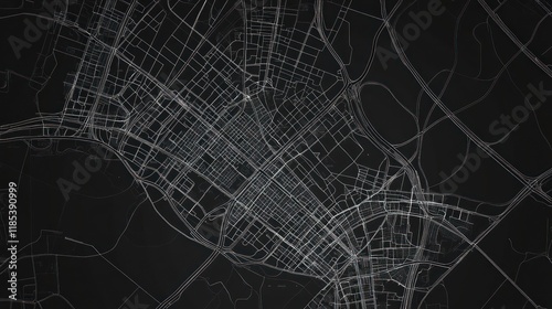 Wallpaper Mural Aerial view of city streets at night. Torontodigital.ca
