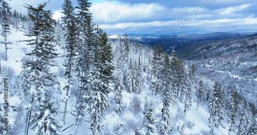 Lolo Pass Aerial Drone Winter Wonderland Views
