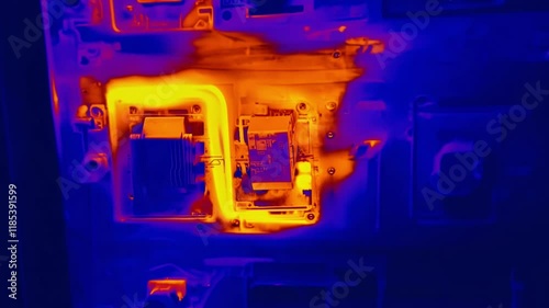 Thermal image showing overheating electric components