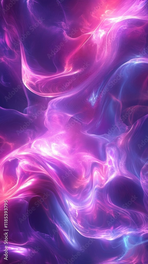 Obraz premium Retro purple magenta gradient background, holographic waves texture, album cover, gradient harmony, Generative AI