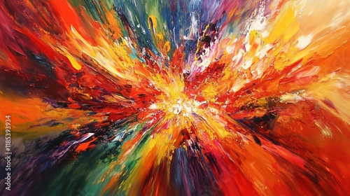 Wallpaper Mural Abstract painting explosion of vibrant colors. Torontodigital.ca