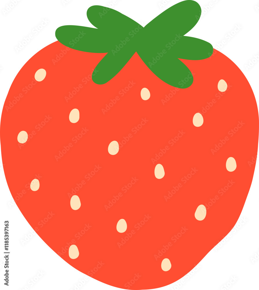 Obraz premium Cute Strawberry Hand Drawn
