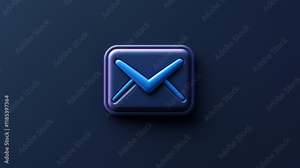 an e-mail icon, no logo, in dark blue background an e-mail icon, no logo, in dark blue background