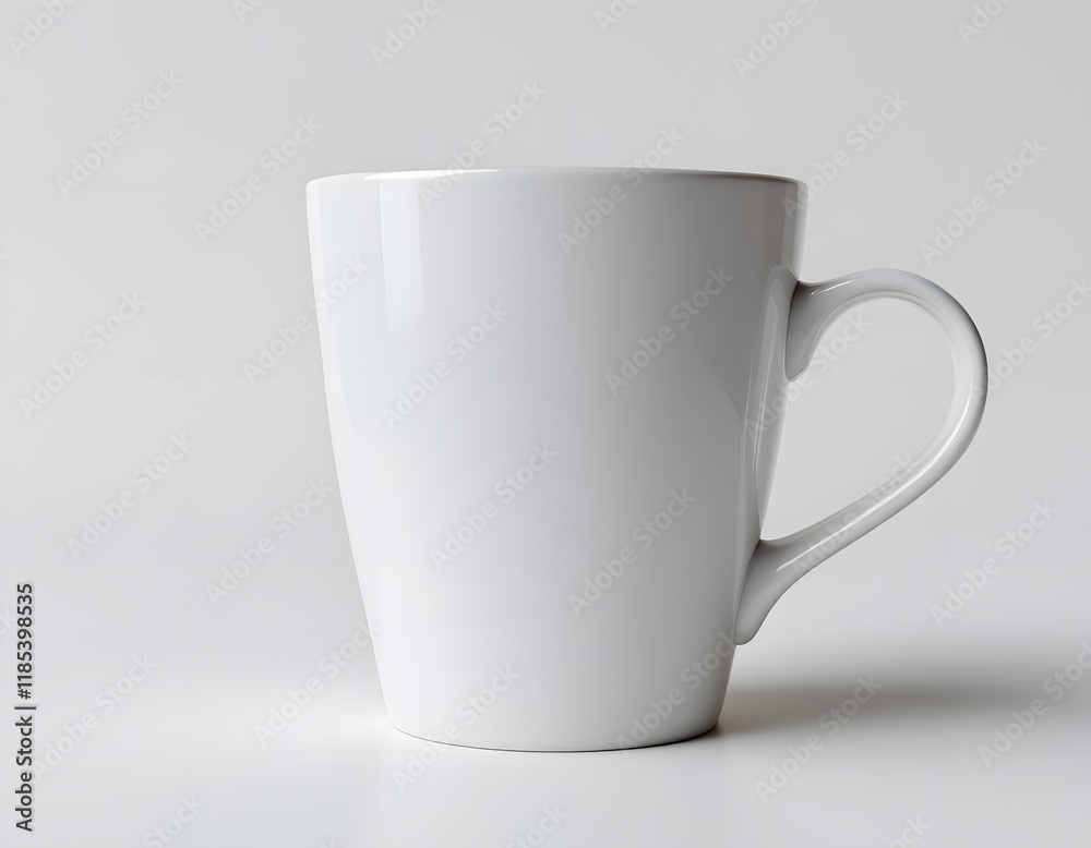 Obraz premium Sleek White Mug: Minimalist Ceramic Design
