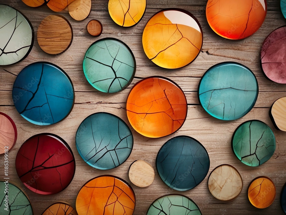 Obraz premium Colorful Circular Paint Pots