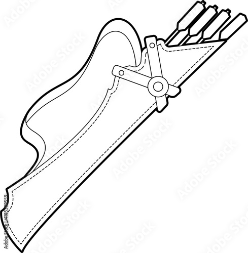 Simple quiver with arrows outline vector