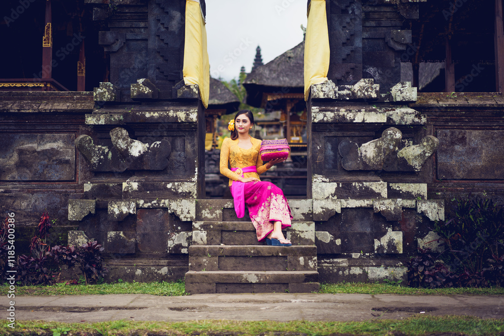Indonesian woman in bali costume Indonesian national dress, Bali Indonesia