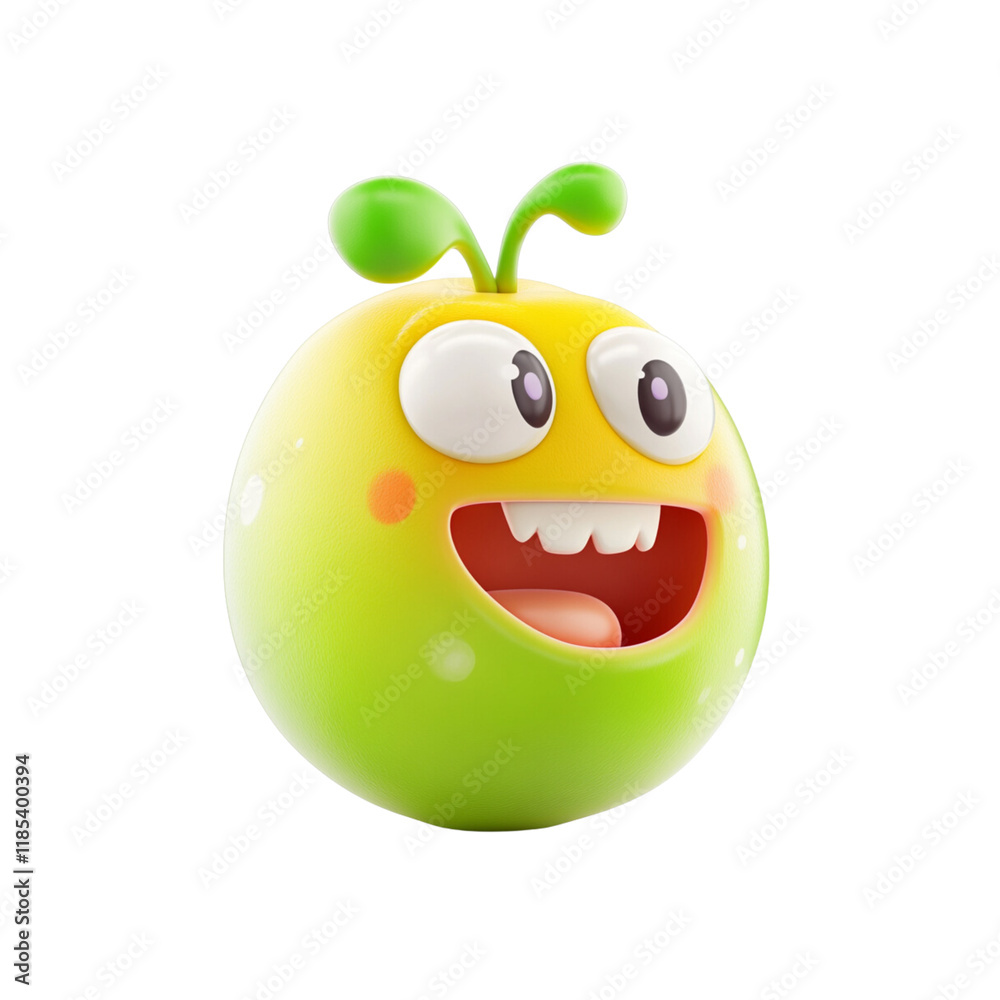 Fototapeta premium Cheerful cartoon character with round shape and bright colors