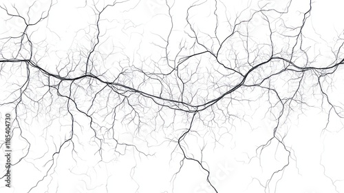 Abstract image of branching, vein-like network on white background.