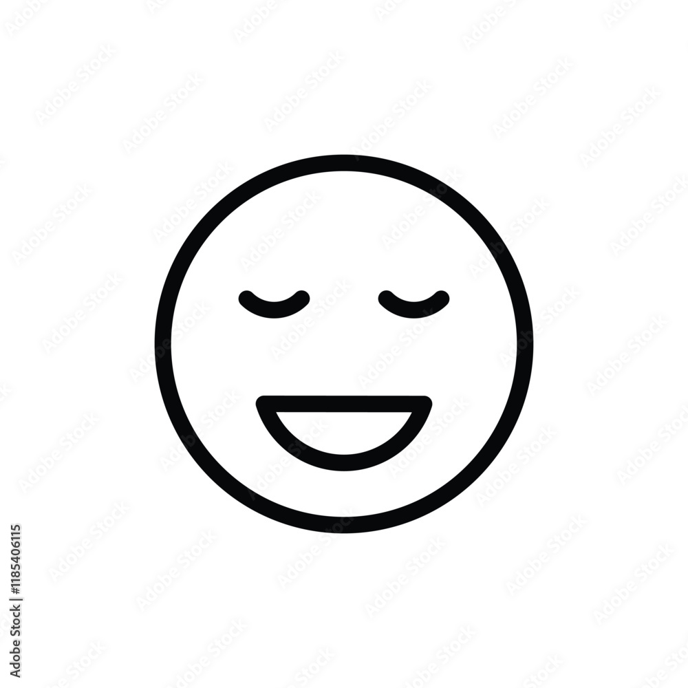 smiling face with closed eyes emoji emoticon expression outline vector smiling face with closed eyes emoji emoticon expression outline vector