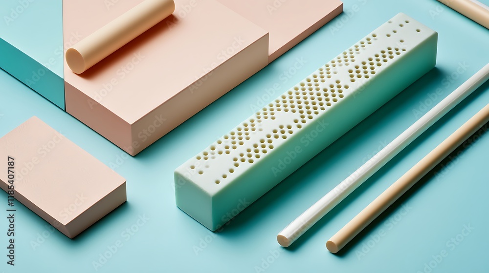Abstract shapes and pastel colors create a modern design Abstract shapes and pastel colors create a modern design