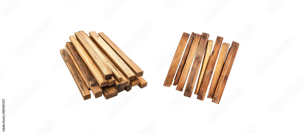 Wooden board with wooden planks on a white background Wooden board with wooden planks on a white background