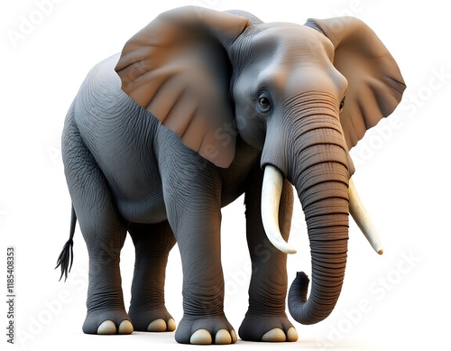 Majestic African Elephant: A Realistic 3D Render photo