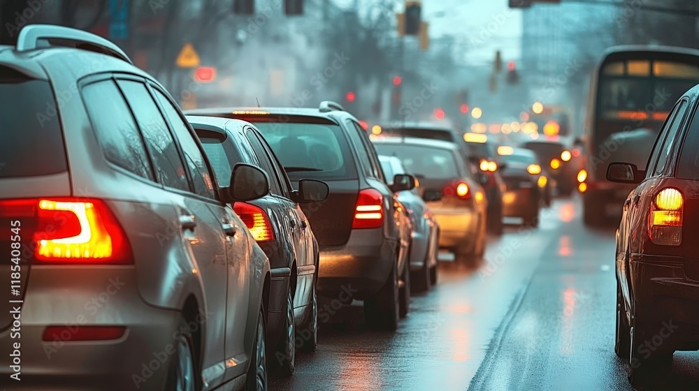 strong car traffic jams in the city strong car traffic jams in the city