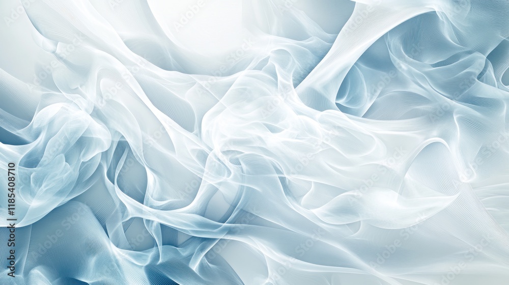 Fototapeta premium Abstract swirling blue and white smoke texture.