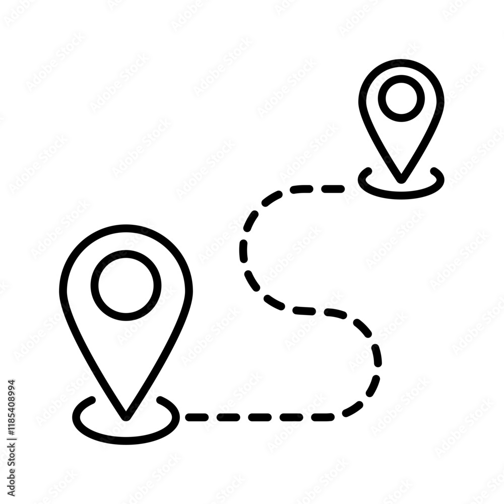 destination line icon with editable stroke destination line icon with editable stroke