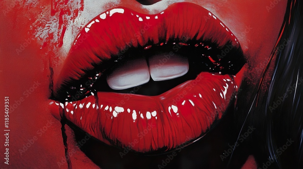 Red Lips: A Sensual and Dramatic Close-Up Red Lips: A Sensual and Dramatic Close-Up
