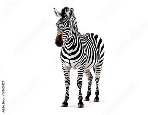 Striped Zebra: A Realistic Wildlife Portrait photo