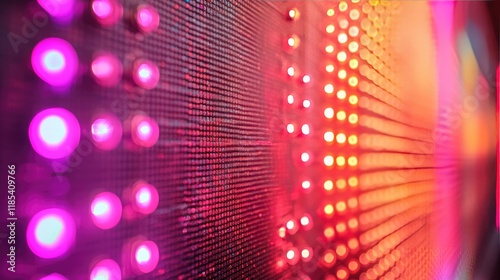 Wallpaper Mural Vibrant LED Light Display: Close-up of Colorful Pixels and Glowing Screen Technology Torontodigital.ca